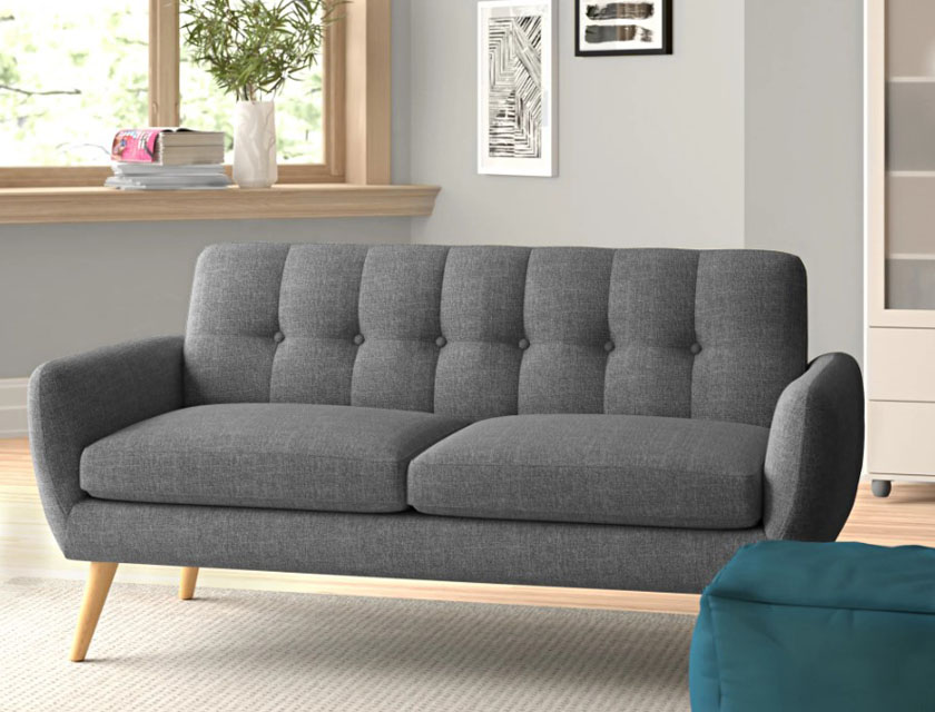 Sofa Loveseat Minimalis Abu-abu